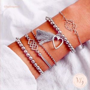 Boho Babe Silver Summer Set Bracelets